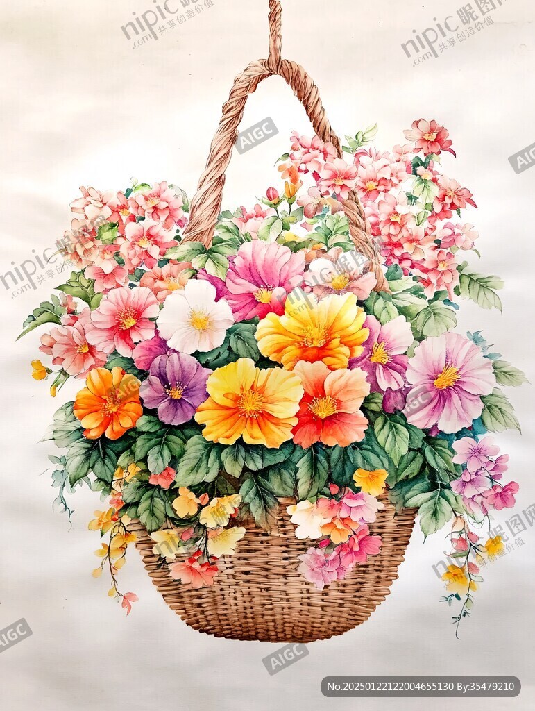 花篮彩绘