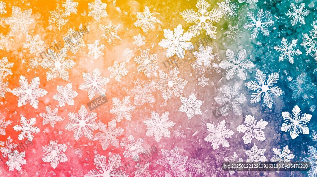 彩色艺术雪花图案背景