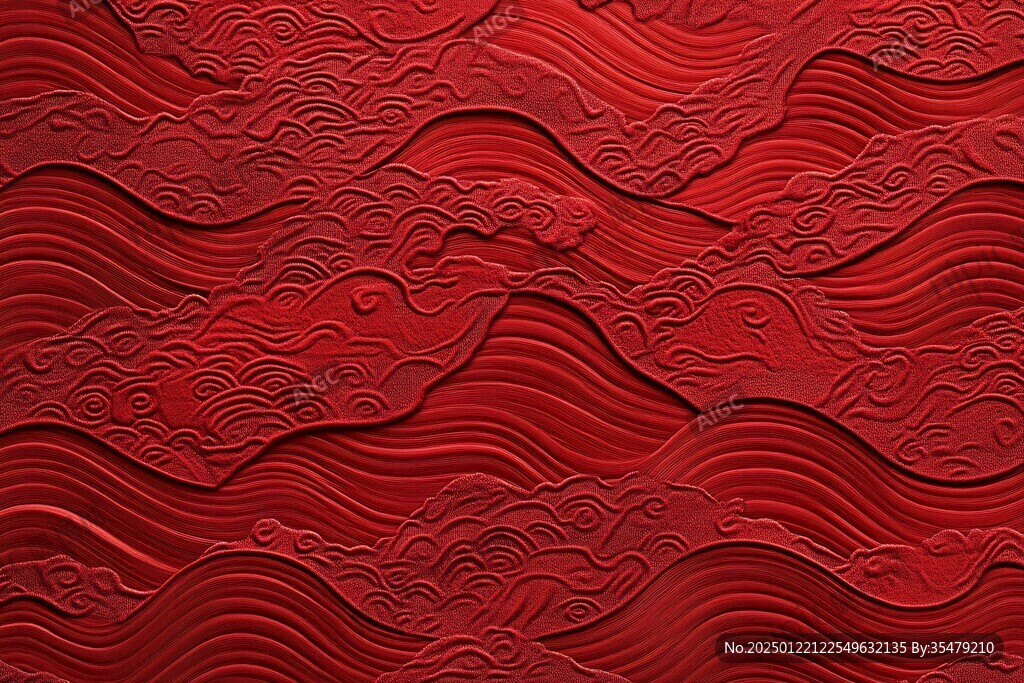抽象背景红色波浪底纹
