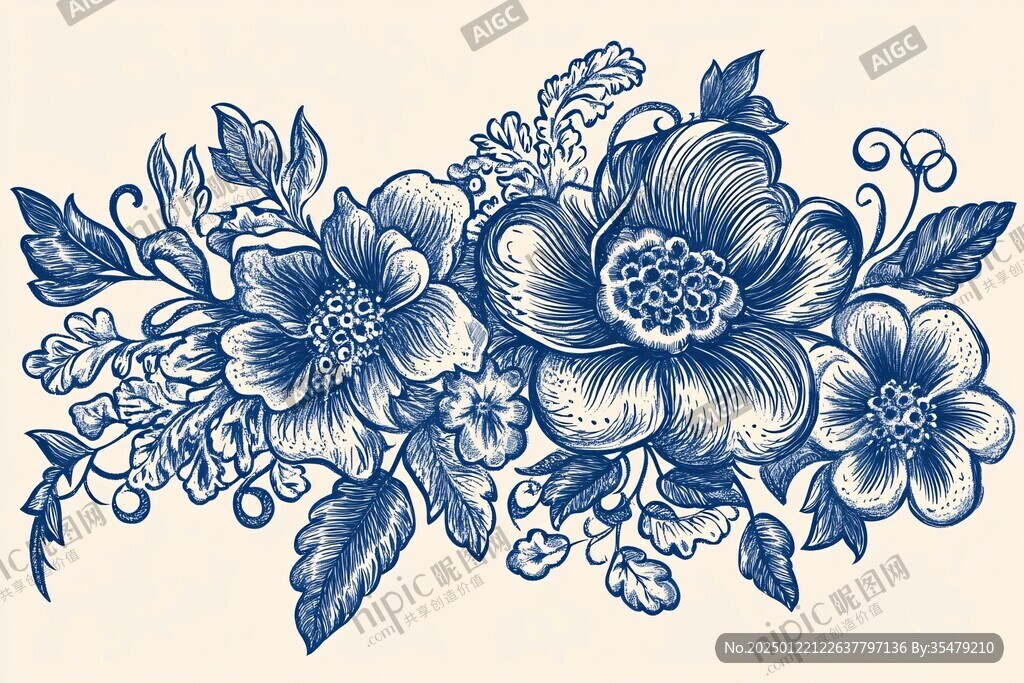 手绘花卉雕刻