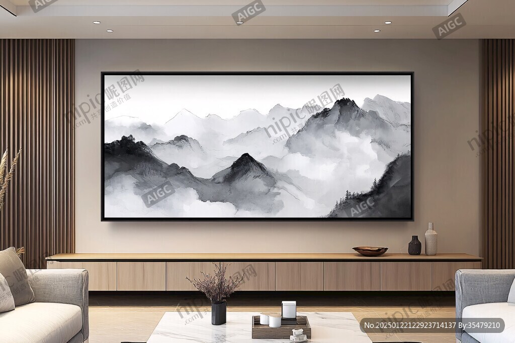 巨幅山水画现代水墨画