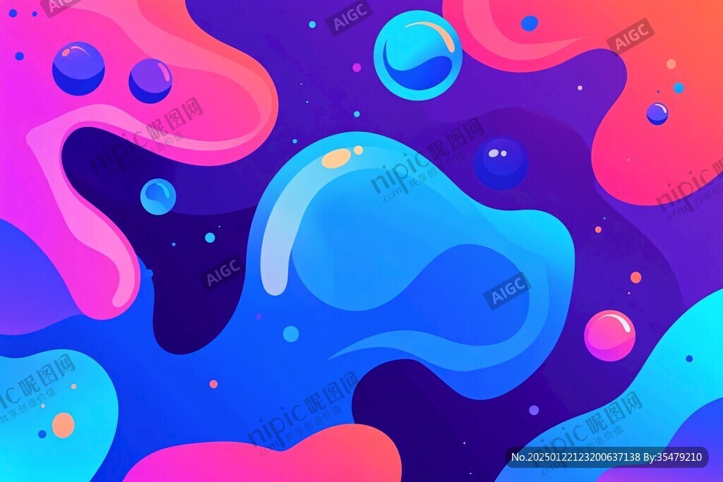 流体元素插画