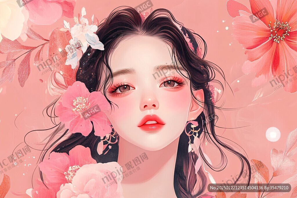 美颜插画