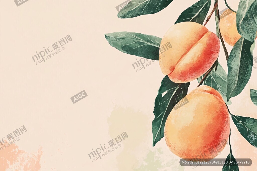 手绘黄桃壁纸