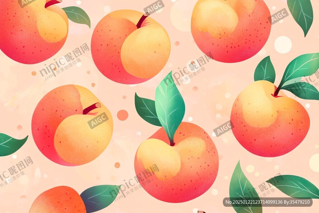 水蜜桃插画设计