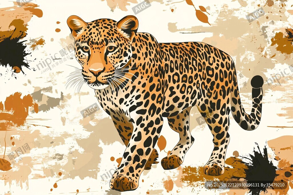 金钱豹插画