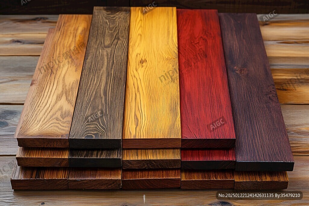 多种颜色木板木材