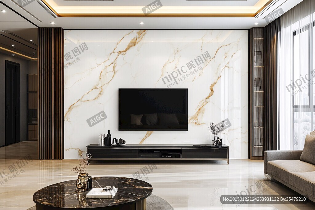 轻奢大理石背景墙