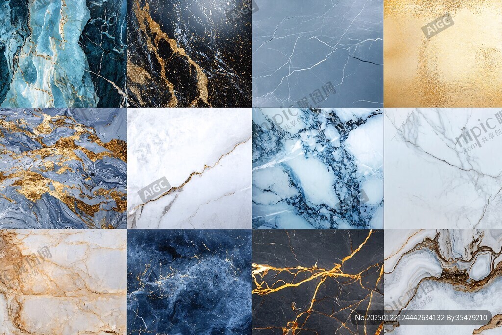 高清蓝色大理石纹理