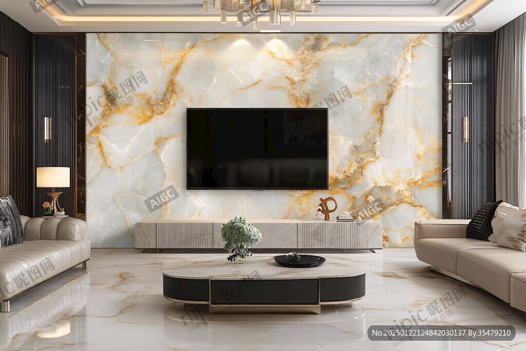 轻奢大理石背景墙