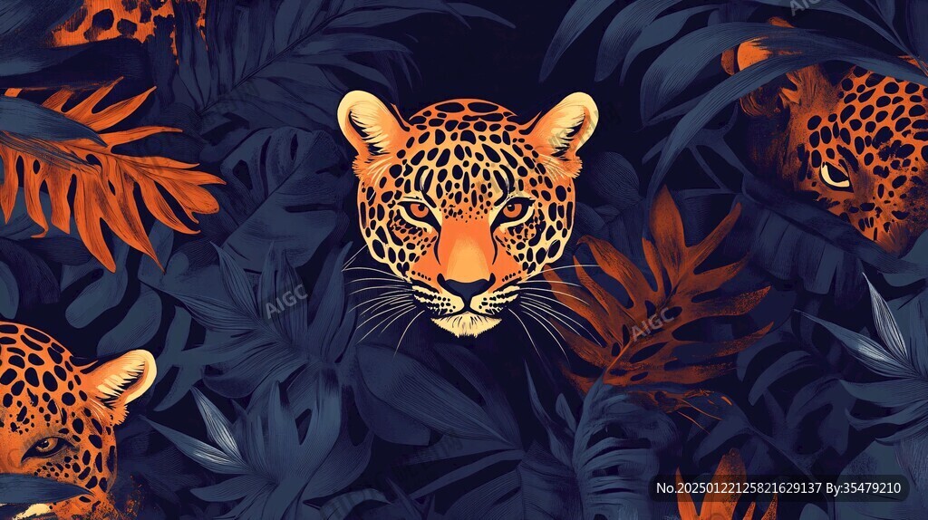 金钱豹插画