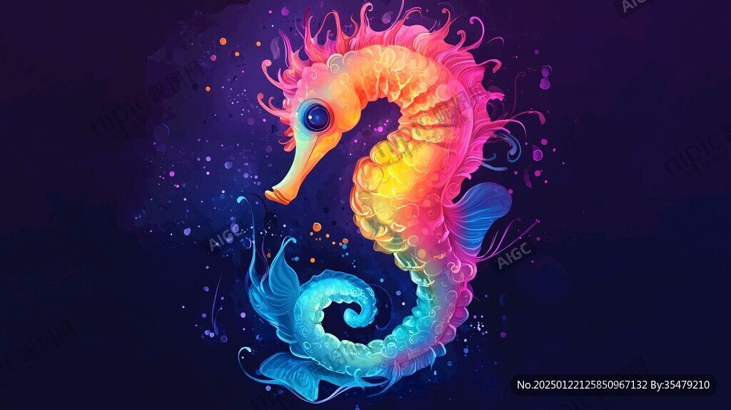 海马包装插画