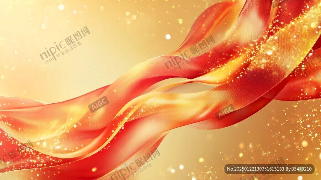 红色飘带庆典企业年会