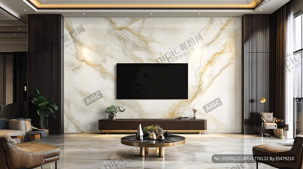 轻奢大理石背景墙