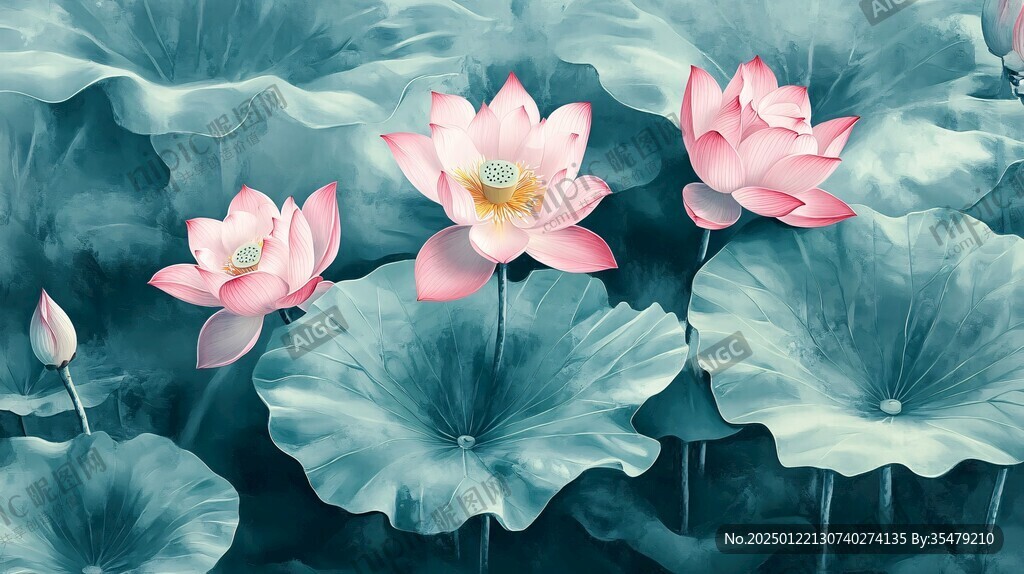 3d荷花背景