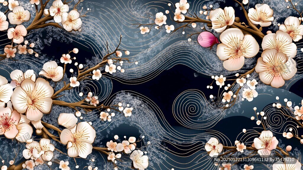 梅花轻奢背景墙