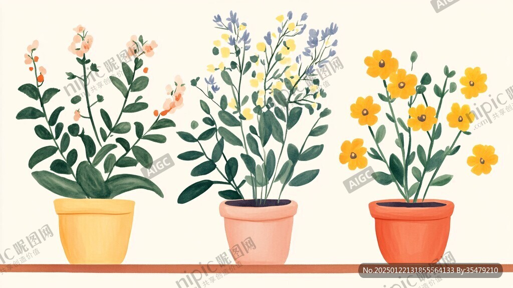室内植物插画