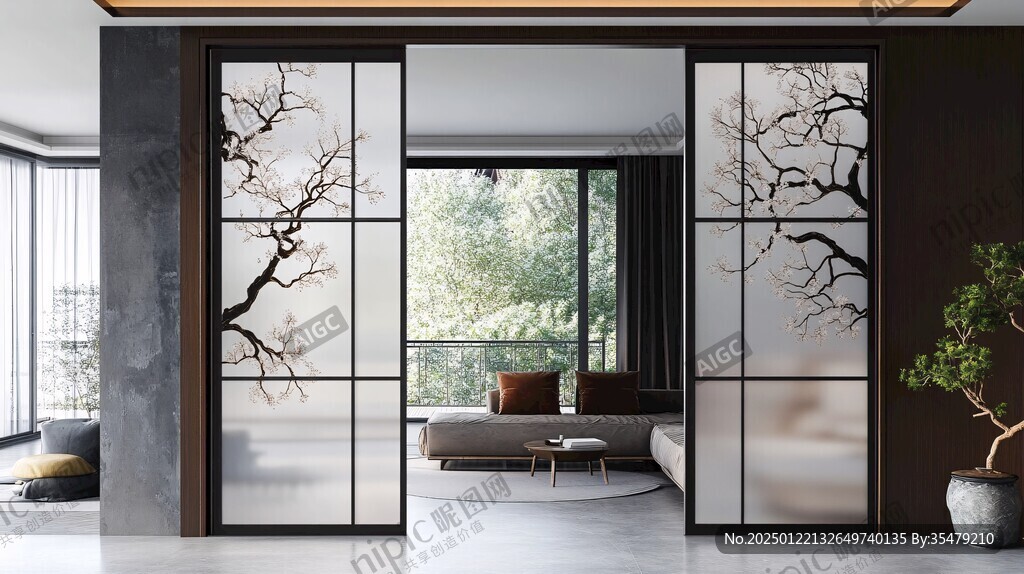 茶色玻璃屏风