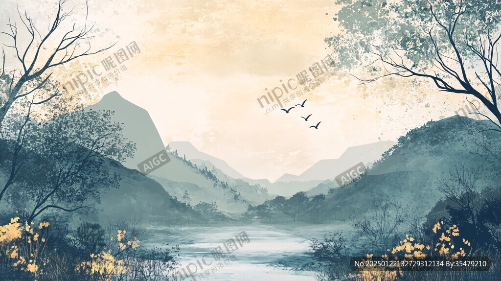 意境风景插画
