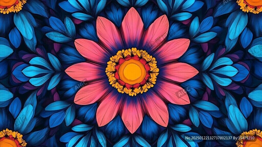 手绘创意百花壁纸