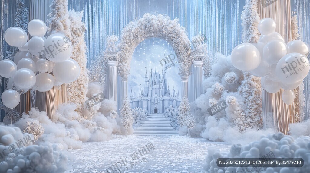 冰雪城堡婚礼背景
