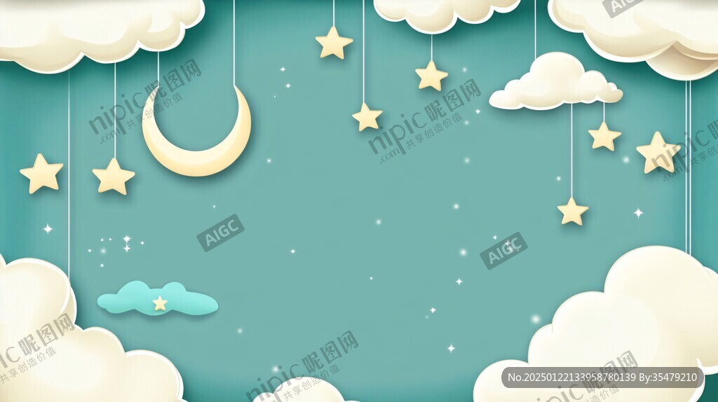 夜晚云彩星星