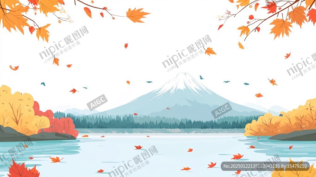 秋高气爽插画
