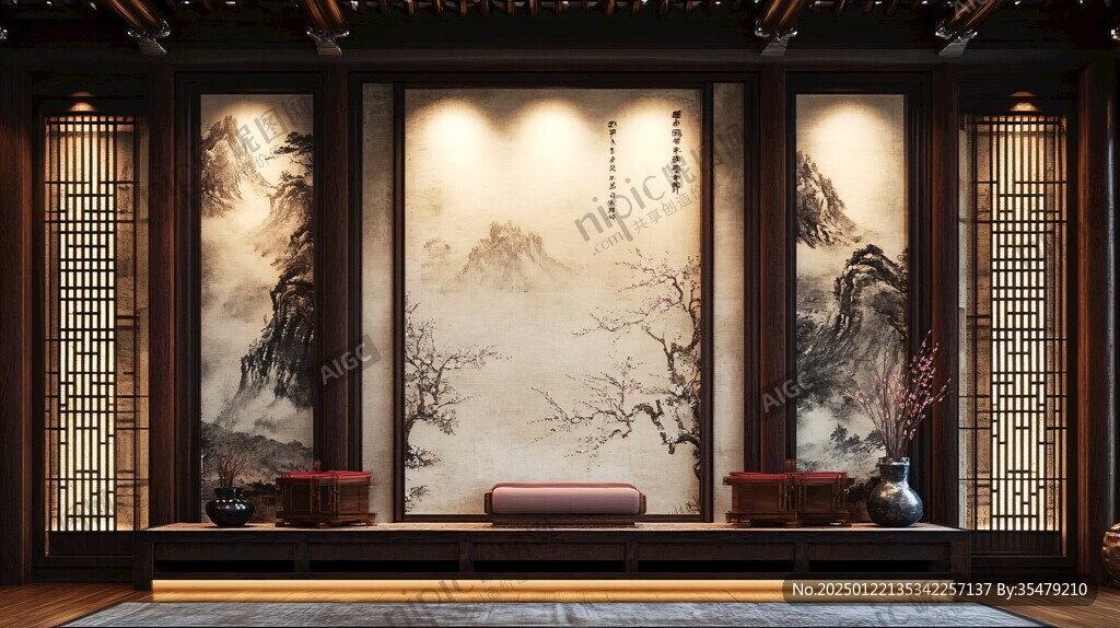 迎客松酒店客厅背景