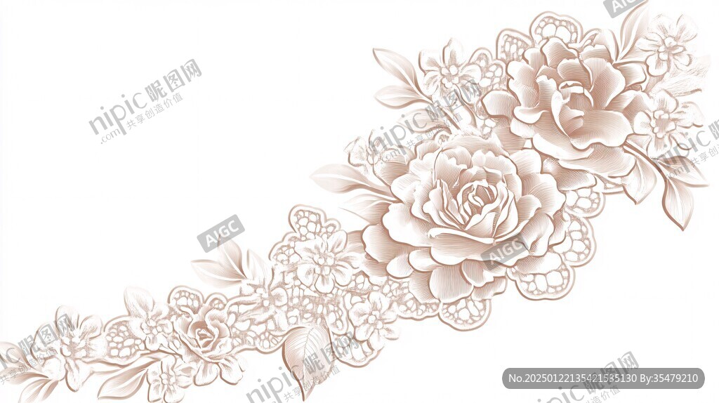 手绘质感牡丹花