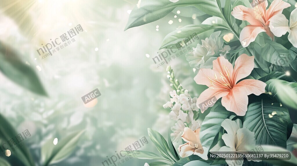 热带雨林花草树木背景