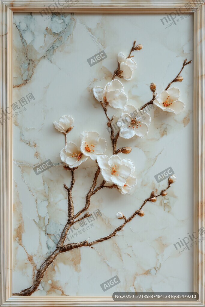 梅花装饰庇护挂画