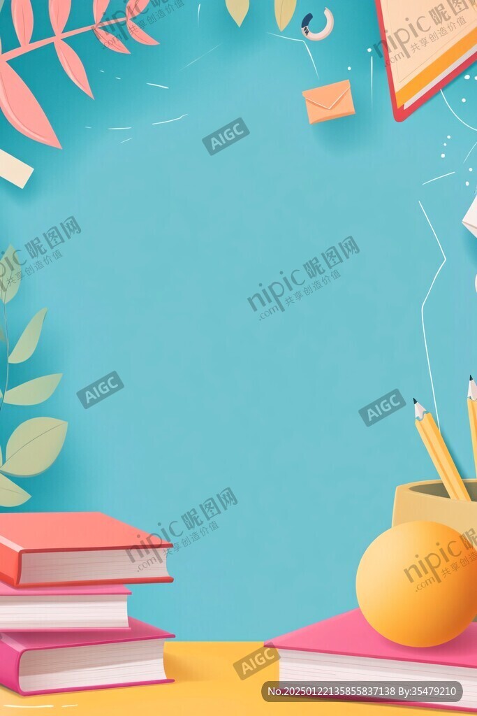 清爽开学背景