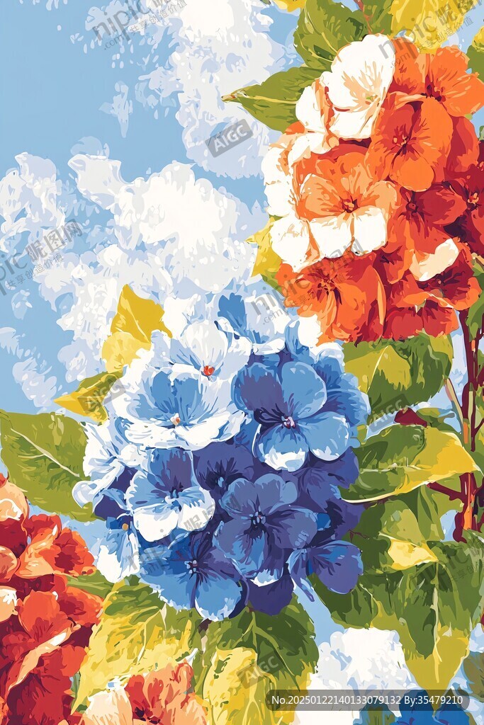 绣球花插画