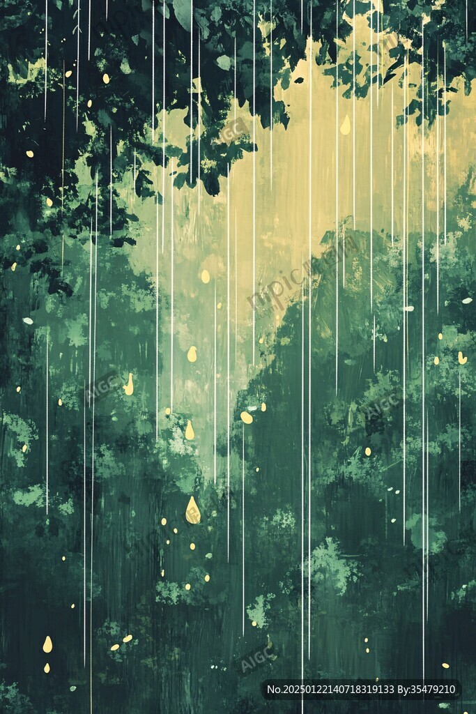 下雨插画