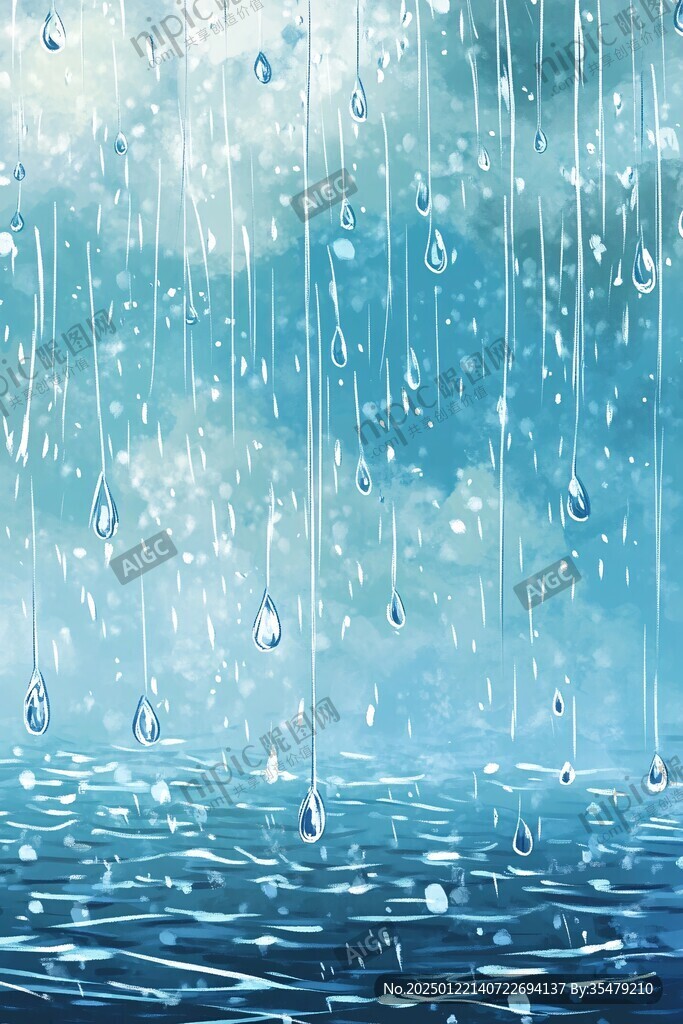 雨滴插画