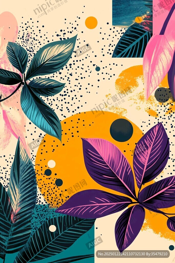 植物背景扁平插画