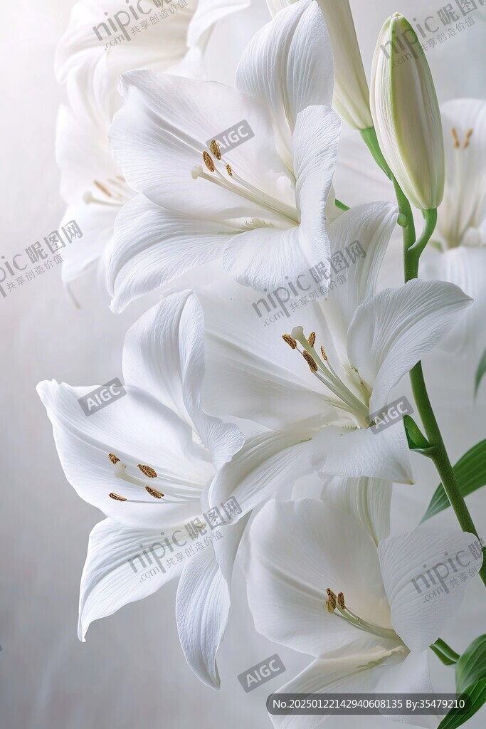 鲜花白百合花卉