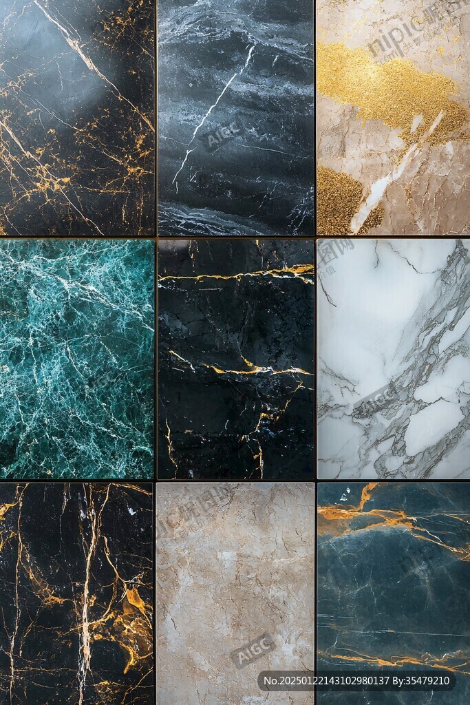 金色网格线条大理石纹