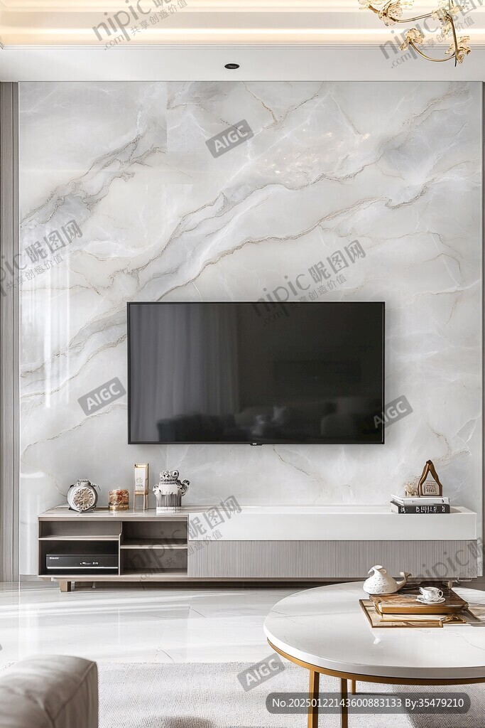现代北欧大理石背景墙