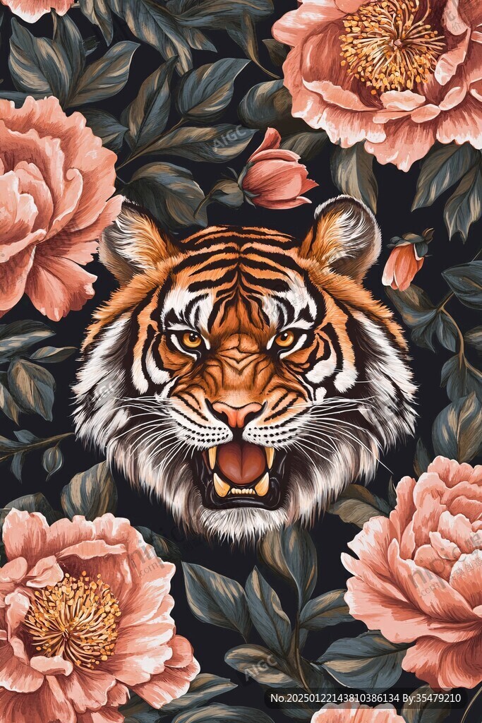 虎元素插画