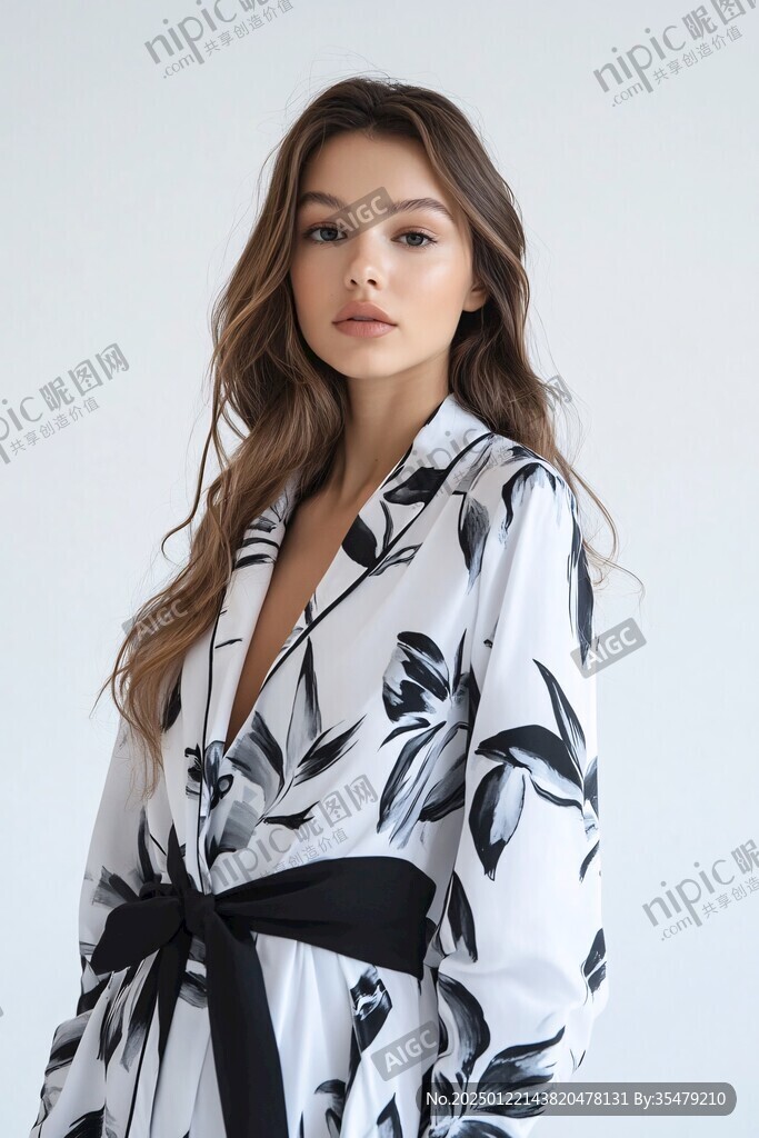 浴袍模特女