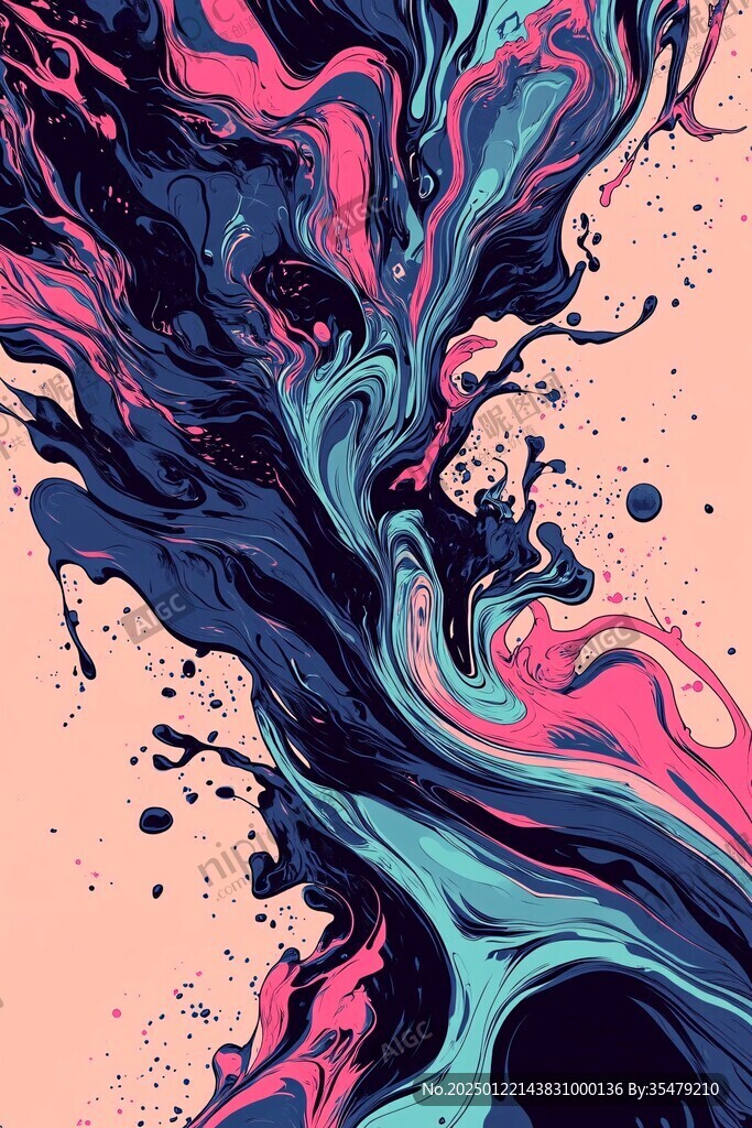 流体元素插画