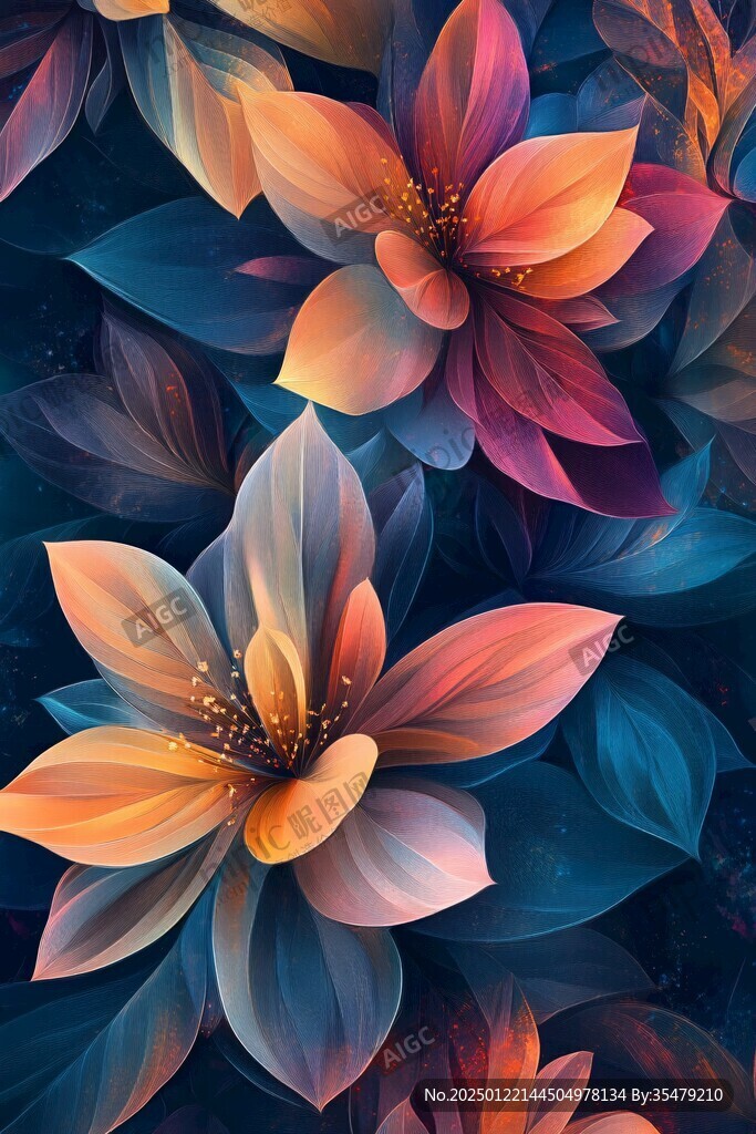 渐变风花朵