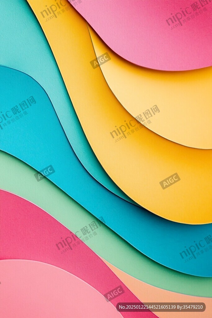 简洁大气拼色曲线纹理