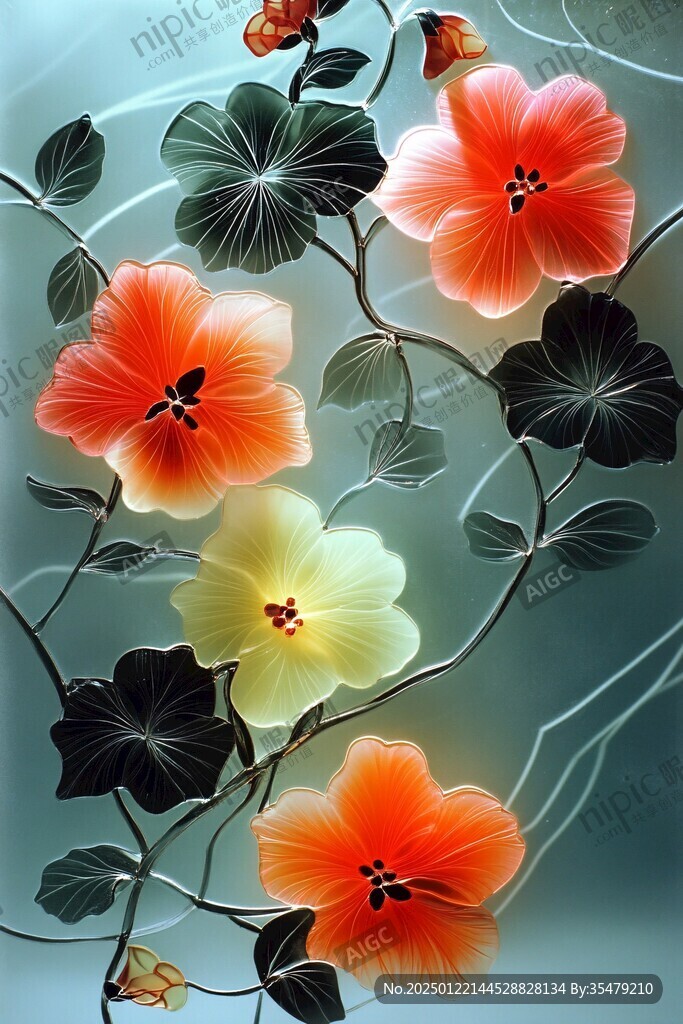 典雅牵牛花装饰画