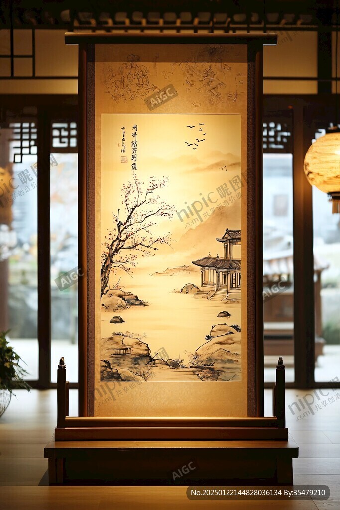 中式字画橱窗