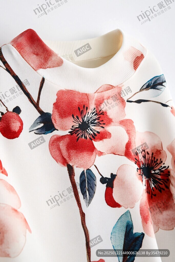 家居服花形梅红色组