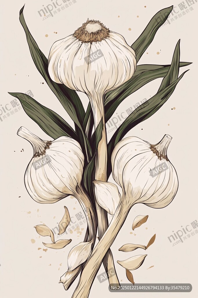 白头翁植物插画