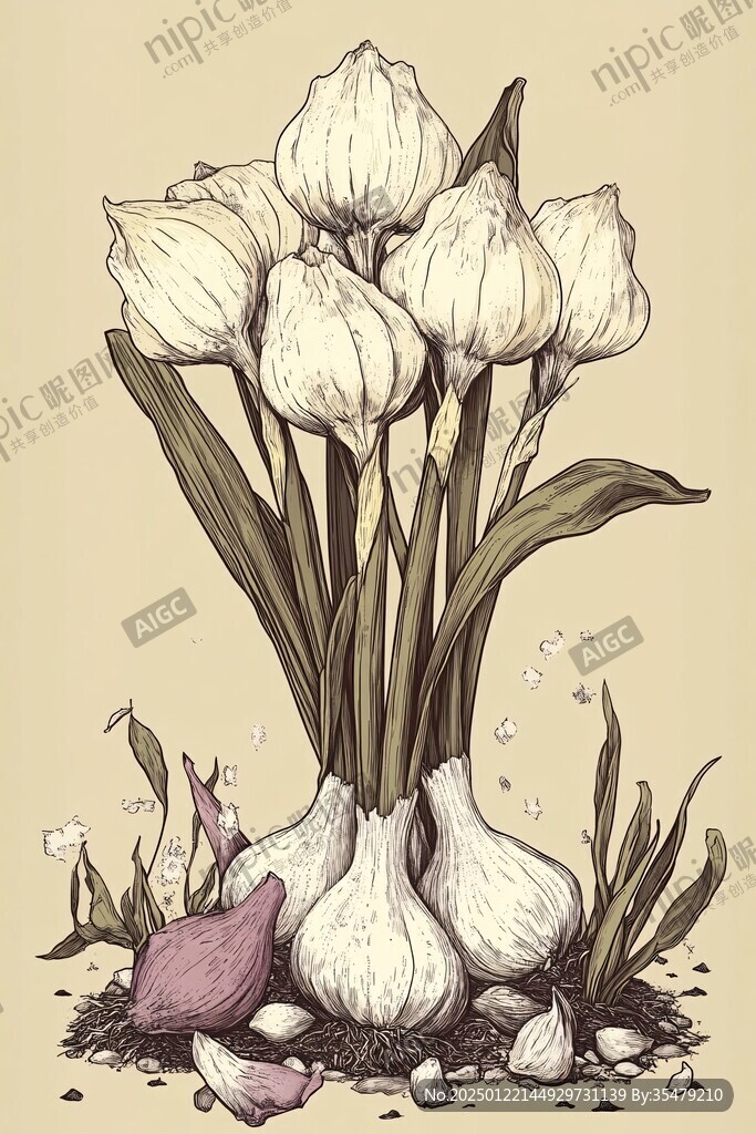 番红花包装插画