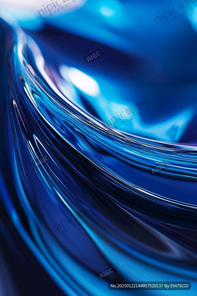蓝色弯曲唯美科技